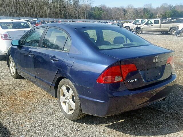 1HGFA16968L047113 - 2008 HONDA CIVIC EXL BLUE photo 3