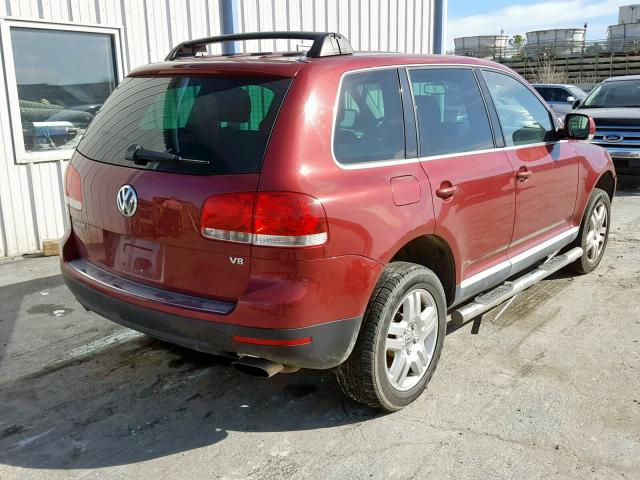 WVGCM77L74D052195 - 2004 VOLKSWAGEN TOUAREG 4. MAROON photo 4