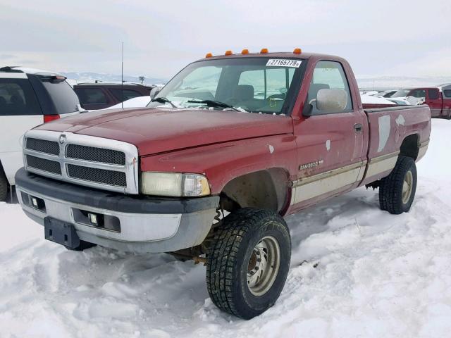 1B7KF26Z4SS205255 - 1995 DODGE RAM 2500 BURGUNDY photo 2