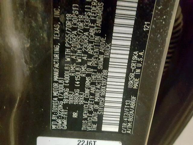 5TFUY5F16BX197788 - 2011 TOYOTA TUNDRA DOU BROWN photo 10