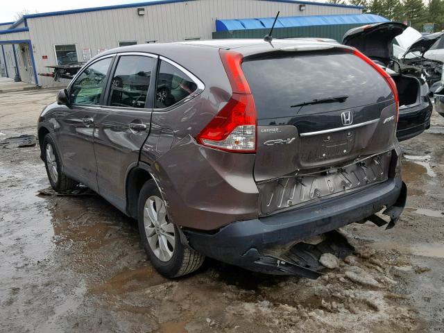 5J6RM4H5XCL025102 - 2012 HONDA CR-V EX GRAY photo 3