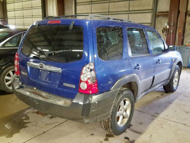 4F2CZ96175KM08885 - 2005 MAZDA TRIBUTE S BLUE photo 4