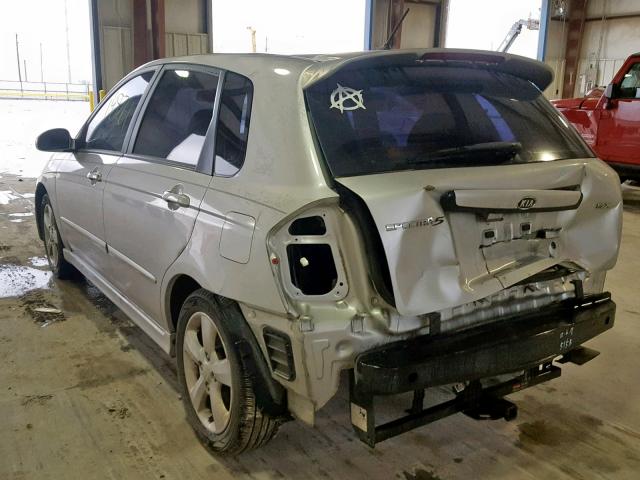 KNAFE241295022668 - 2009 KIA SPECTRA SX SILVER photo 3