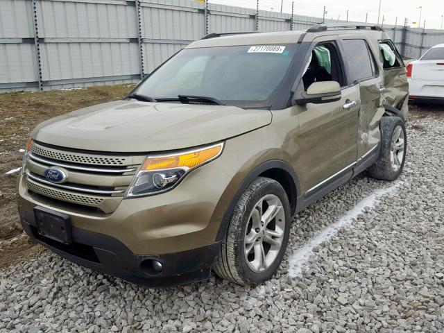 1FMHK7F83CGA02237 - 2012 FORD EXPLORER L GREEN photo 2