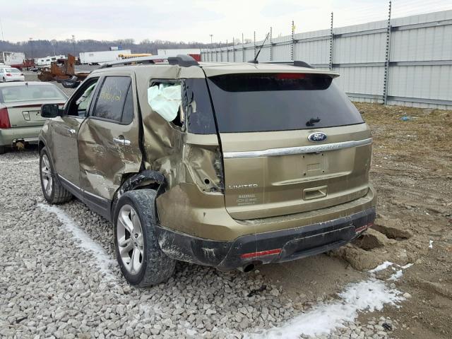 1FMHK7F83CGA02237 - 2012 FORD EXPLORER L GREEN photo 3