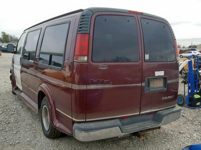 1GBFG15R6V1067985 - 1997 CHEVROLET EXPRESS G1 MAROON photo 3