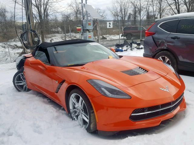 1G1YD3D77K5102085 - 2019 CHEVROLET CORVETTE S ORANGE photo 1