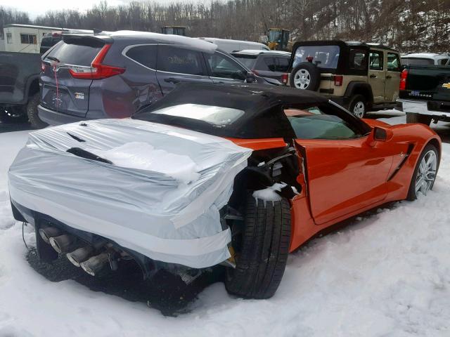 1G1YD3D77K5102085 - 2019 CHEVROLET CORVETTE S ORANGE photo 4