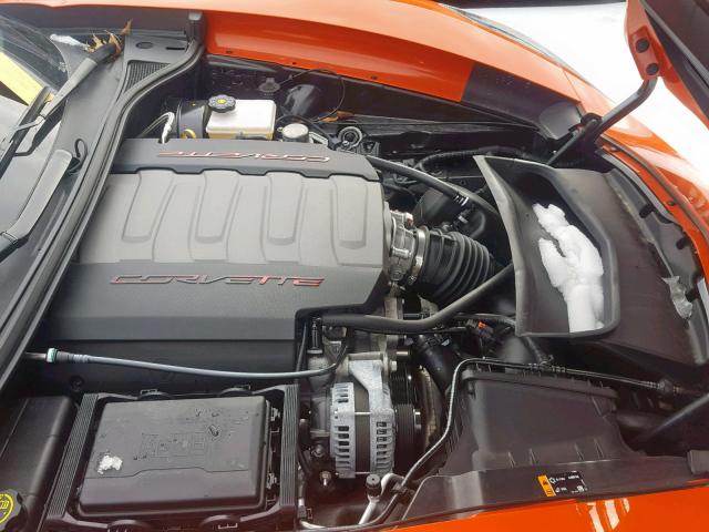 1G1YD3D77K5102085 - 2019 CHEVROLET CORVETTE S ORANGE photo 7