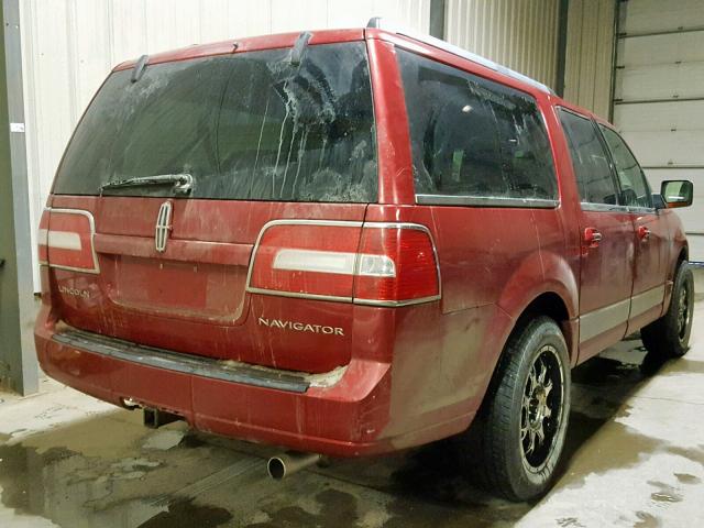 5LMFL28507LJ14725 - 2007 LINCOLN NAVIGATOR Қызыл фото 4
