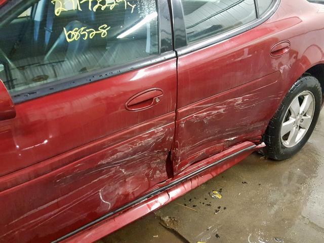 2G2WP552X81126318 - 2008 PONTIAC GRAND PRIX MAROON photo 9