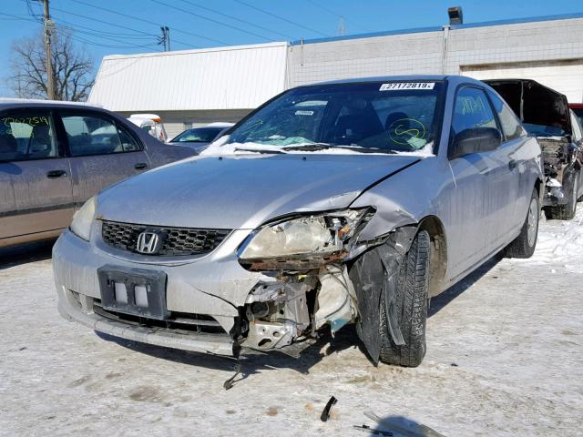 1HGEM22165L032891 - 2005 HONDA CIVIC DX V SILVER photo 2