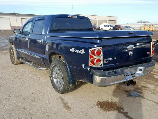 1D7HW48N25S177210 - 2005 DODGE DAKOTA QUA BLUE photo 3