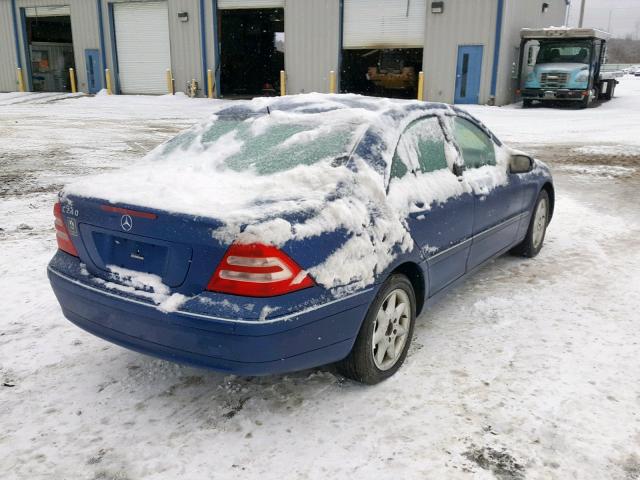 WDBRF61J32F266160 - 2002 MERCEDES-BENZ C 240 BLUE photo 4