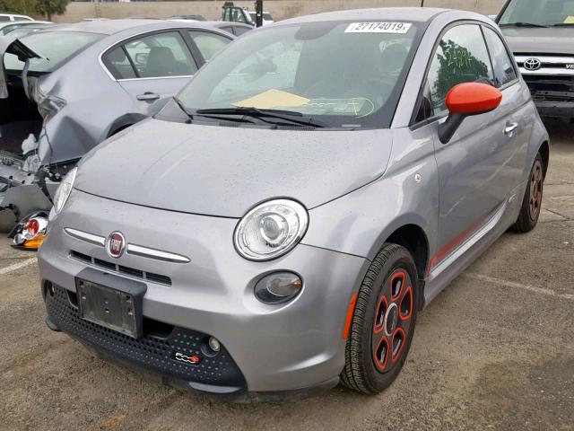 3C3CFFGE1FT685464 - 2015 FIAT 500 ELECTR GRAY photo 2