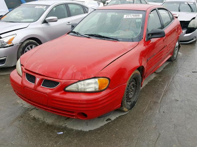 1G2NF52T81M531034 - 2001 PONTIAC GRAND AM S RED photo 2