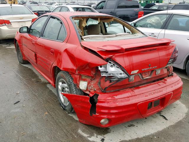 1G2NF52T81M531034 - 2001 PONTIAC GRAND AM S RED photo 3