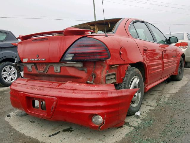 1G2NF52T81M531034 - 2001 PONTIAC GRAND AM S RED photo 4