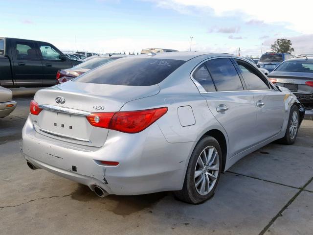 JN1CV7AR5GM250571 - 2016 INFINITI Q50 BASE SILVER photo 4