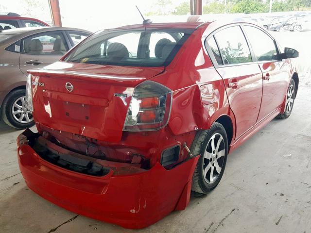 3N1AB6AP9CL655331 - 2012 NISSAN SENTRA 2.0 RED photo 4