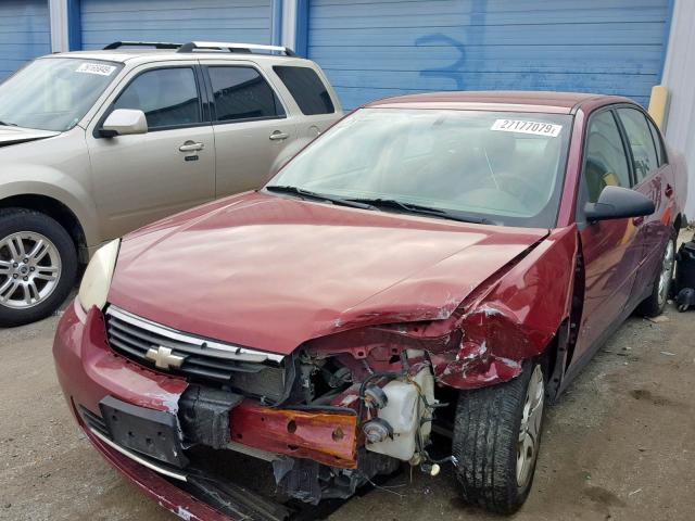 1G1ZS53876F281356 - 2006 CHEVROLET MALIBU LS BURGUNDY photo 2