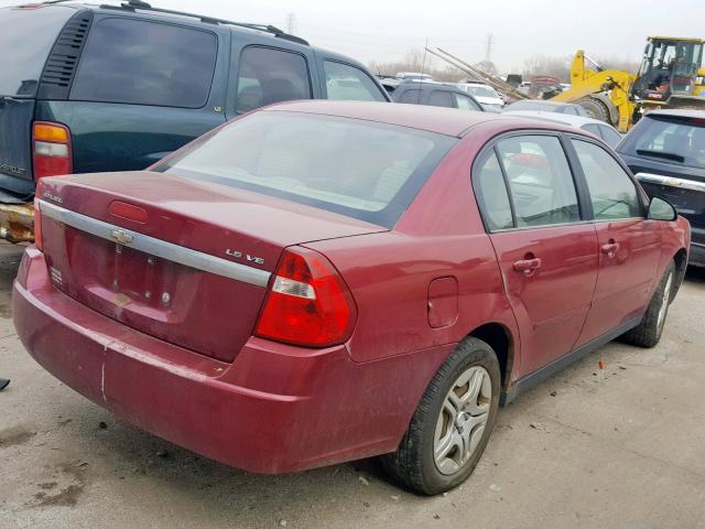 1G1ZS53876F281356 - 2006 CHEVROLET MALIBU LS BURGUNDY photo 4
