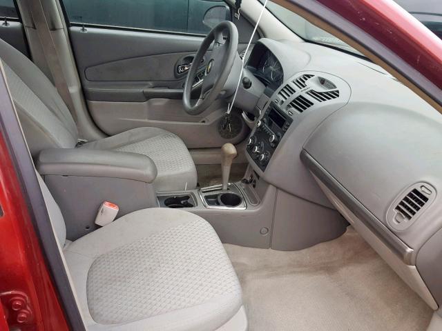 1G1ZS53876F281356 - 2006 CHEVROLET MALIBU LS BURGUNDY photo 5