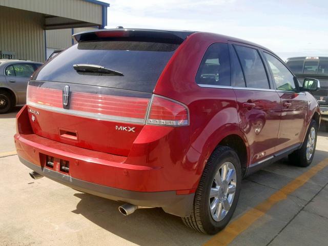 2LMDU68C08BJ25856 - 2008 LINCOLN MKX RED photo 4