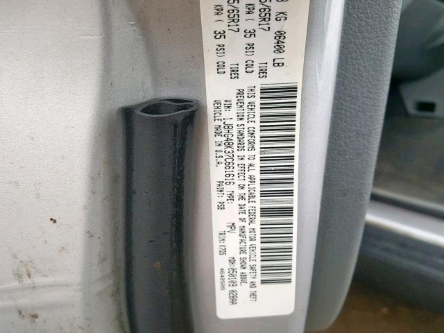 1J8HG48K37C661616 - 2007 JEEP COMMANDER WHITE photo 10