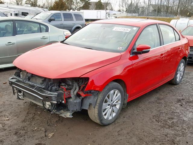 3VWLA7AJXFM261469 - 2015 VOLKSWAGEN JETTA TDI RED photo 2