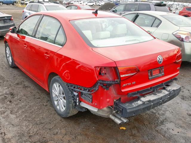 3VWLA7AJXFM261469 - 2015 VOLKSWAGEN JETTA TDI RED photo 3