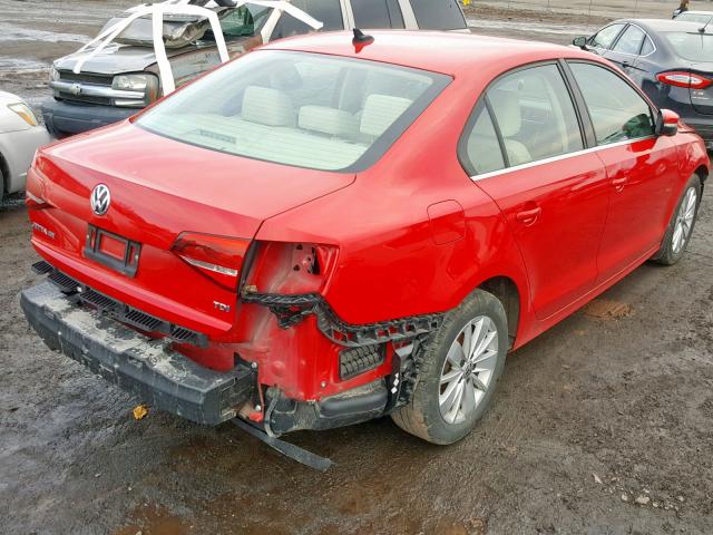 3VWLA7AJXFM261469 - 2015 VOLKSWAGEN JETTA TDI RED photo 4