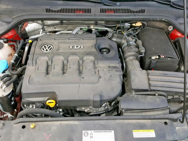 3VWLA7AJXFM261469 - 2015 VOLKSWAGEN JETTA TDI RED photo 7