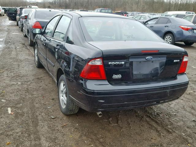 1FAFP34N56W181086 - 2006 FORD FOCUS ZX4 BLACK photo 3