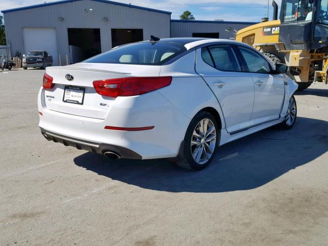 5XXGR4A61EG277129 - 2014 KIA OPTIMA SX WHITE photo 4