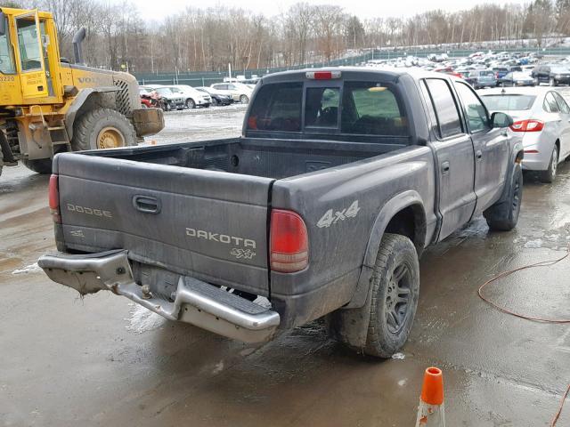 1D7HG38K54S568637 - 2004 DODGE DAKOTA QUA GRAY photo 4