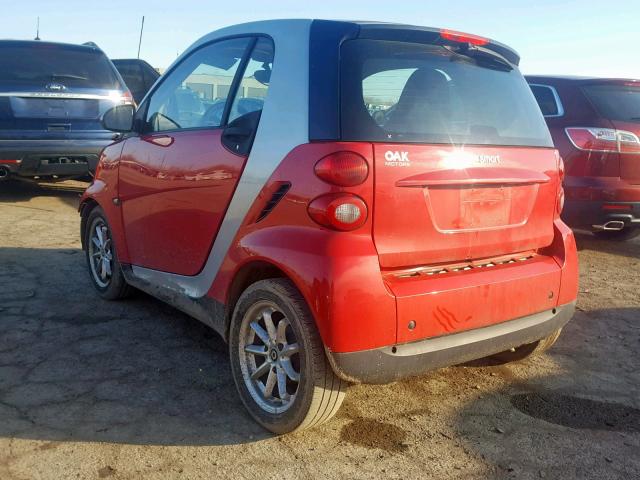 WMEEJ31X49K276040 - 2009 SMART FORTWO PUR RED photo 3
