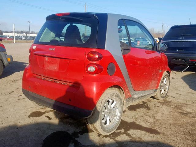 WMEEJ31X49K276040 - 2009 SMART FORTWO PUR RED photo 4