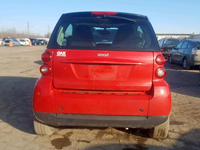 WMEEJ31X49K276040 - 2009 SMART FORTWO PUR RED photo 6