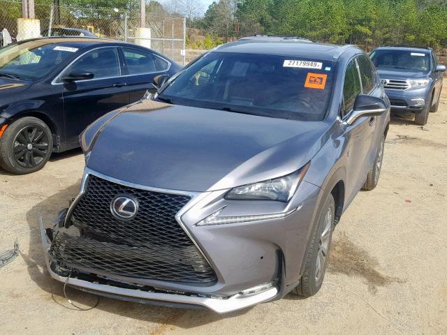 JTJYARBZ4G2042599 - 2016 LEXUS NX 200T GRAY photo 2