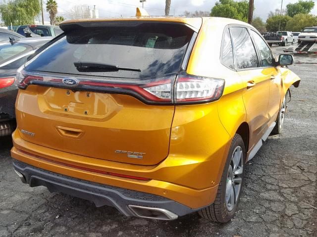 2FMPK4AP2FBB82976 - 2015 FORD EDGE SPORT YELLOW photo 4