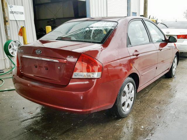 KNAFE121575380633 - 2007 KIA SPECTRA EX RED photo 4