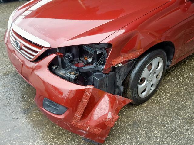 KNAFE121575380633 - 2007 KIA SPECTRA EX RED photo 9