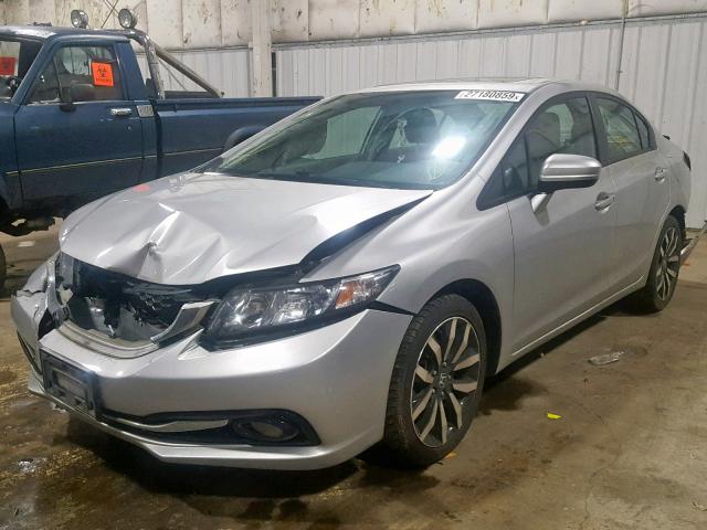 19XFB2F97EE253708 - 2014 HONDA CIVIC EXL SILVER photo 2