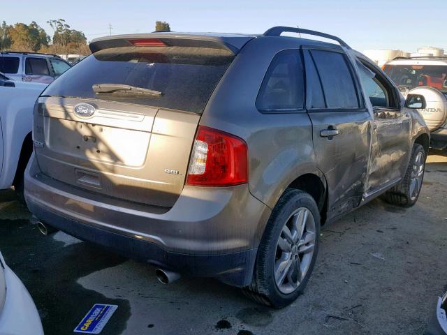 2FMDK3JCXDBE26543 - 2013 FORD EDGE SEL GRAY photo 4