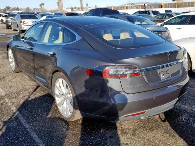 5YJSA1E21FF114394 - 2015 TESLA MODEL S GRAY photo 3