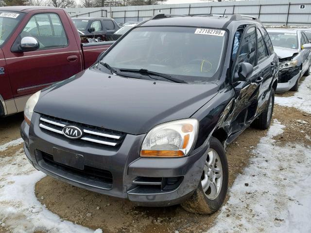 KNDJE723087455715 - 2008 KIA SPORTAGE E GRAY photo 2