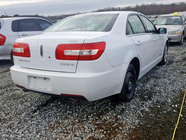 3LNHM26176R667901 - 2006 LINCOLN ZEPHYR WHITE photo 4