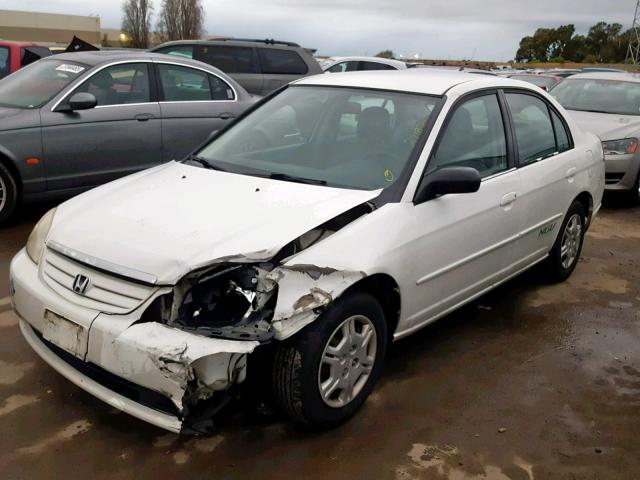 1HGEN26522L000560 - 2002 HONDA CIVIC GX WHITE photo 2