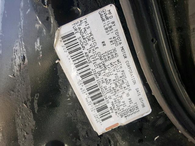 JT6HF10U3X0033439 - 1999 LEXUS RX 300 BLACK photo 10